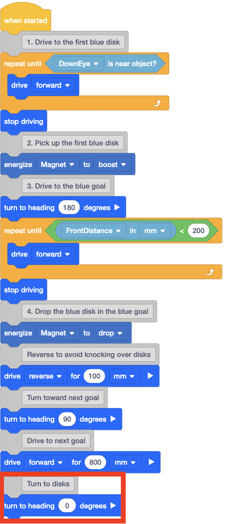 VEX CS - Unit 8 - Moving Disks with Loops - Lesson 4: Move a